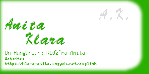 anita klara business card